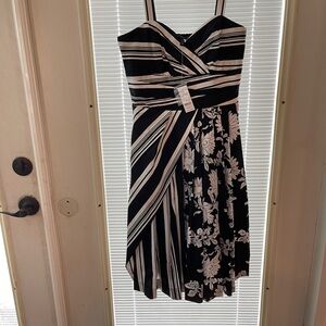 White House Black Market Black and White Mini Sundress
